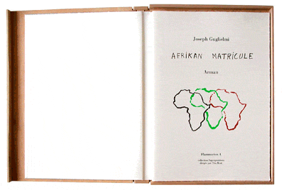 Vues de quelques pages intérieures du livre d'Arman "Afrikan matricule"