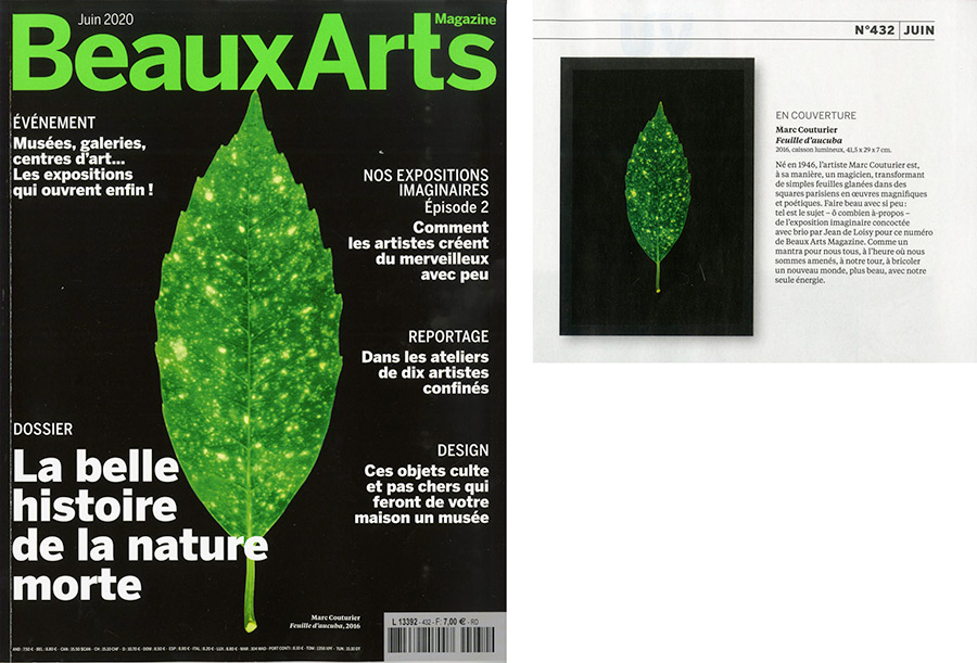 Marc Couturier en couverture de Beaux-Arts Magzine